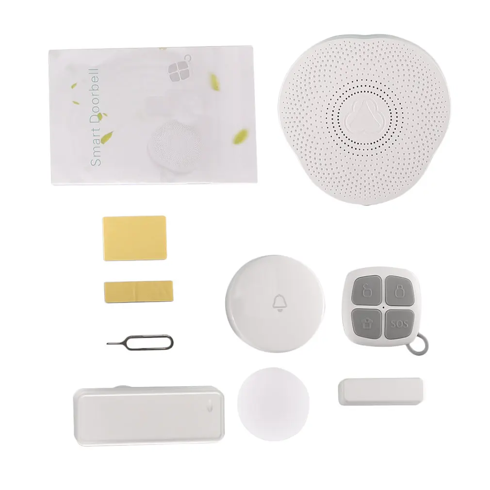 

Gs-Dml Doorbell & Night Light Alarm System Built-In 4.0 Us Plug Support Door Contact/Pir Motion Sensor Voice Prompt