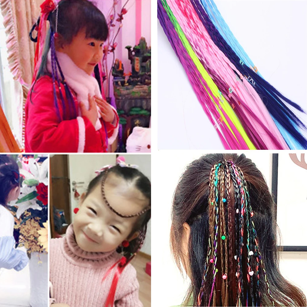 

Girl Hair Extension Hair Accessories-Rubber Band Elastic Band Hairstyle Ponytail Braid Beauty Hair Band Twist Colorful Wig Braid