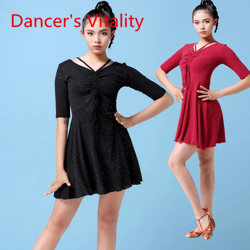 

Latin Dance Fashion Dress National Standard Ballroom Dance Skirt New Female Adult Practice Clothing Performance Dancing Unifom