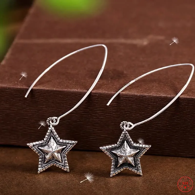 

Женские серьги из серебра 2021 пробы с трехмерными пятиконечными звездами