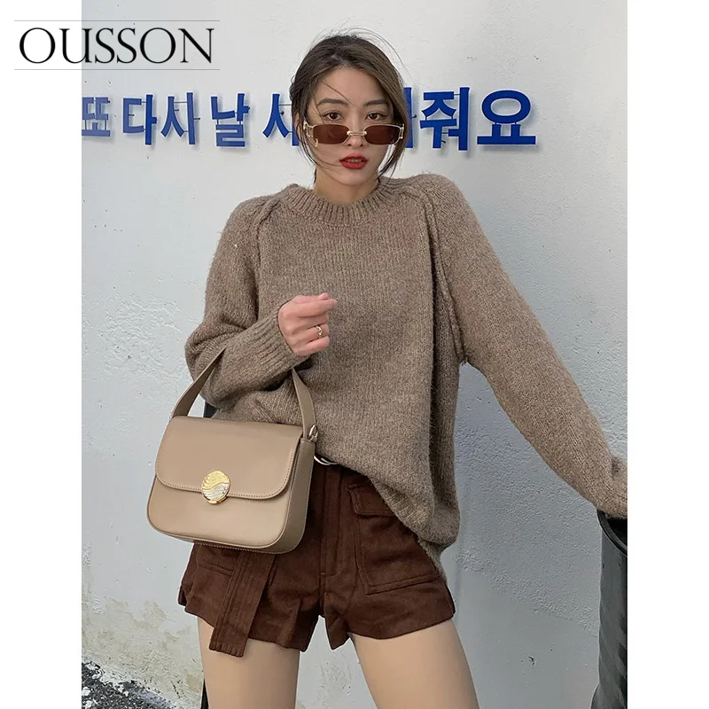 

2021 New Handle Bag Women Retro Small Square Bag High Quality Leather Shoulder Bag Exquisite Female Crossbody Bag