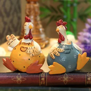 

Hot Sell European Village Resin Easter Decoration Figurines Chicken House Toy Decoration Home Two Piece Set