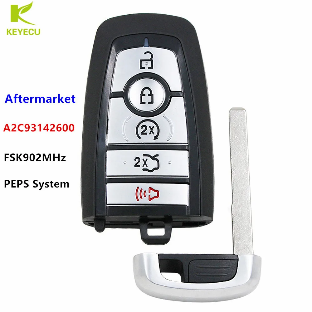 KEYECU Замена 5 кнопок умный дистанционный ключ FSK 902mhz ID49 для Ford Edge Fusion Expedition Explorer
