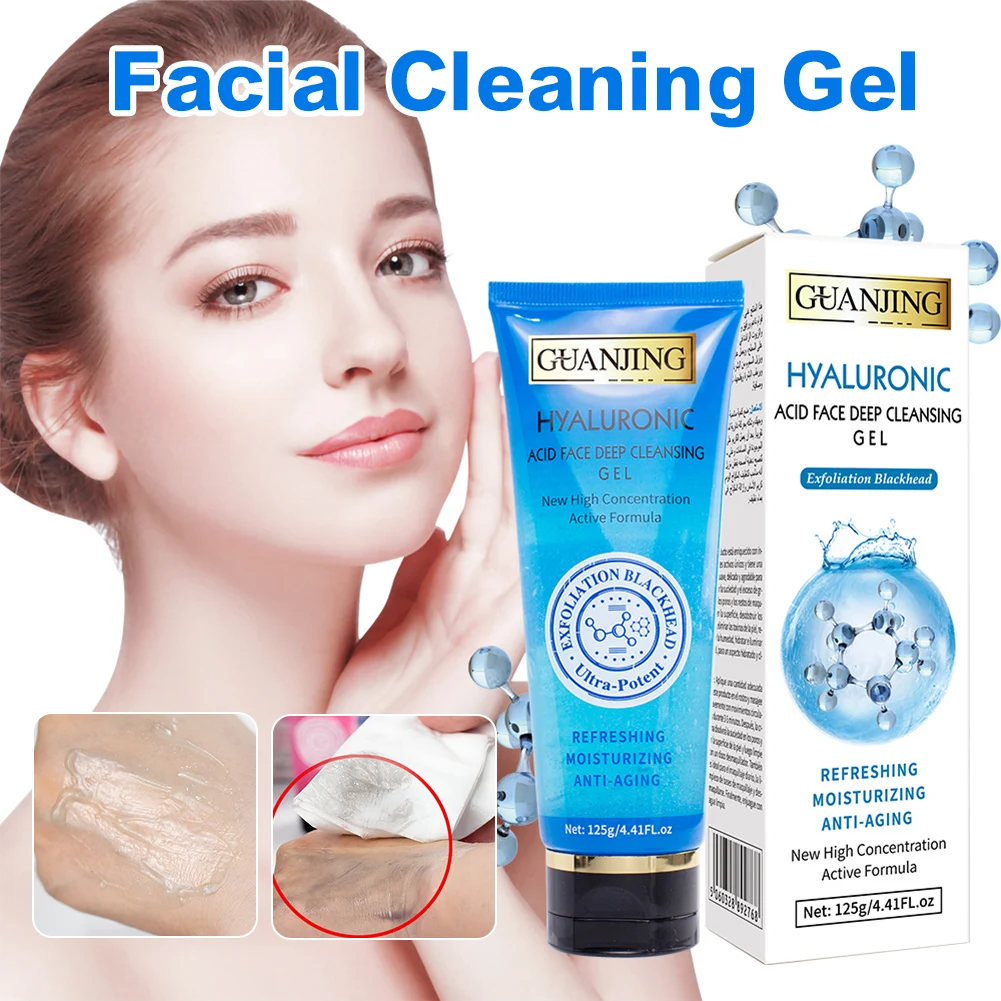 

Facial Mousse Peeling Hyaluronic Acid Gel Face Scrub Deep Remove Cleaning All Skin Types Smooth Moisturizing Cleansing Gel Cream