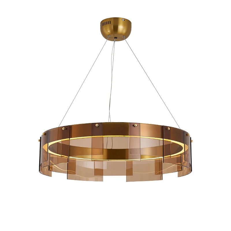 Маленькая квартира гостиная лампа стеклянная люстра Круглая Простая