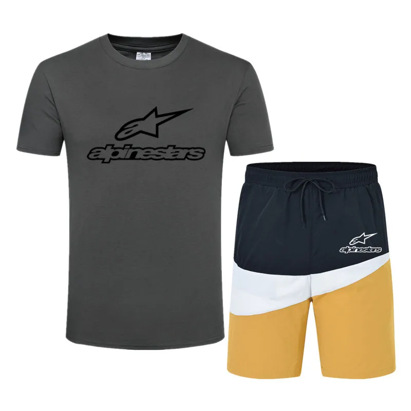 

2021 summer men's leisure men's fitness suit two piece T-shirt brand men's sportswear sportswear