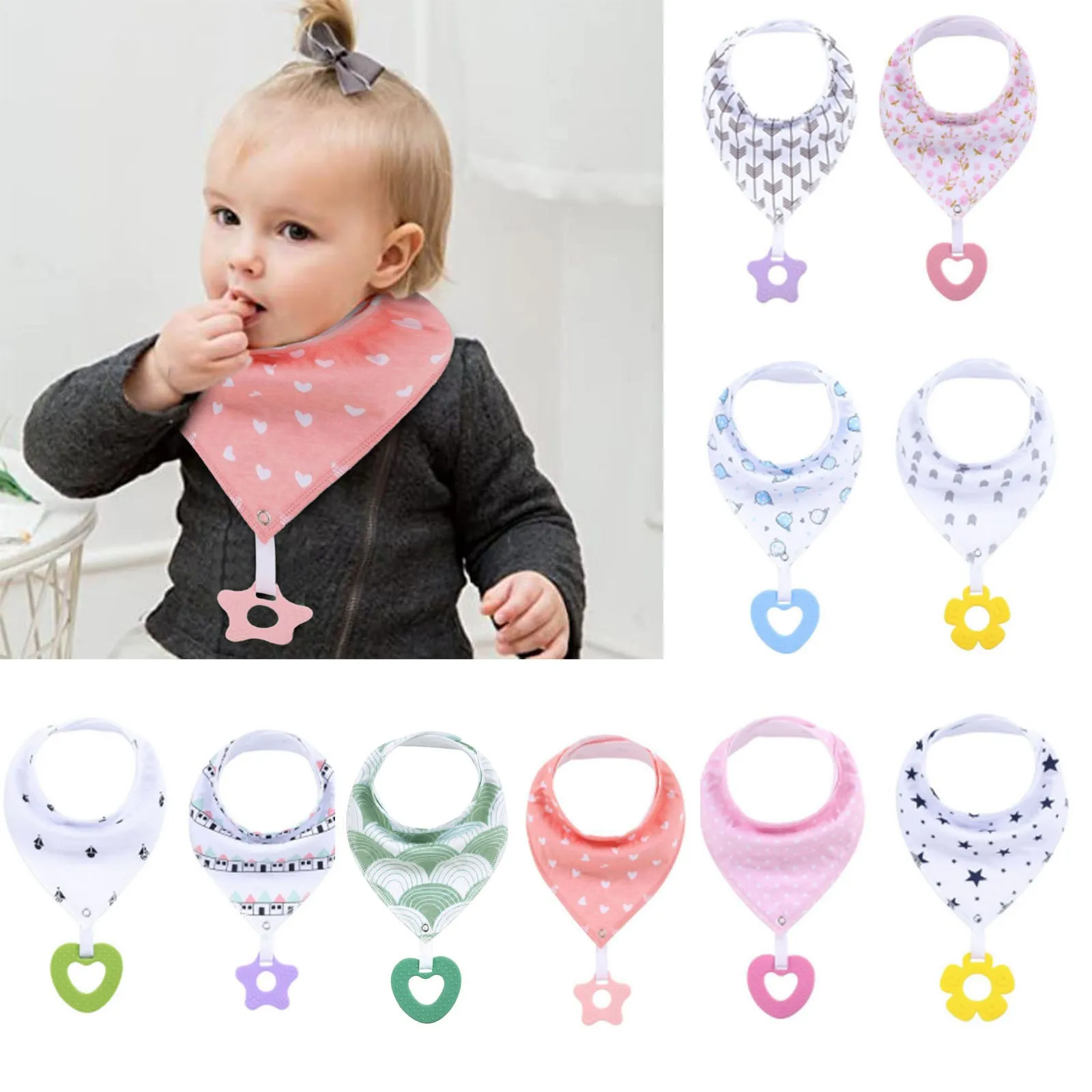 

0-3Y High Quality Soft And Cute Baby Bib Newborn Infant Baby Boys Girls Cotton Teething Bibs Feeding Bibs Saliva Towel Baberos