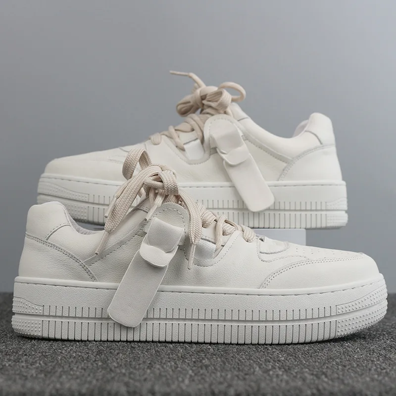 

2021ss High Street Brand Genuine Leather Board Shoes for Men Thick Bottom Men's Casual Shoes Male Sneakers Women Shoes Men Shoes