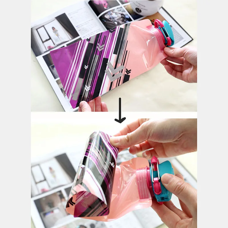 Многоразовая складная бутылка для воды BAISPO 700 мл Спортивная портативная