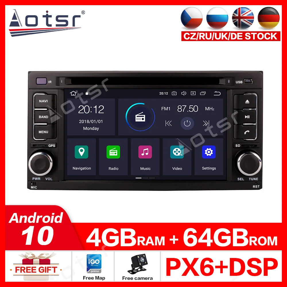 Автомобильный DVD-плеер на Android 10 0 4 Гб + 64 ГБ автомобильный GPS-навигатор для Subaru Forester