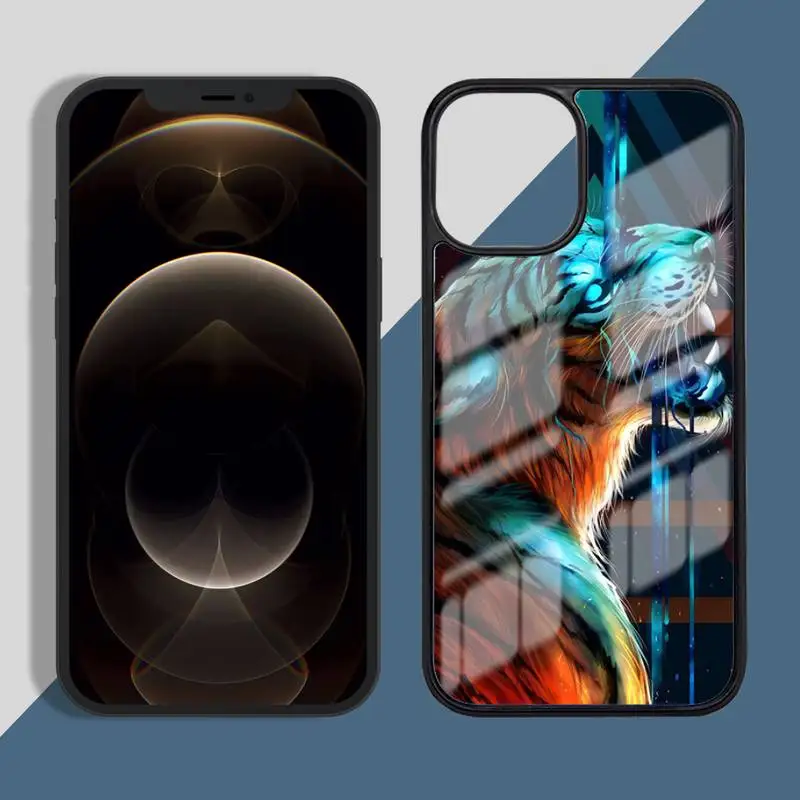 

Fashion Tiger Leopard Phone Case PC for iPhone 11 12 pro XS MAX 8 7 6 6S Plus X 5S SE 2020 XR