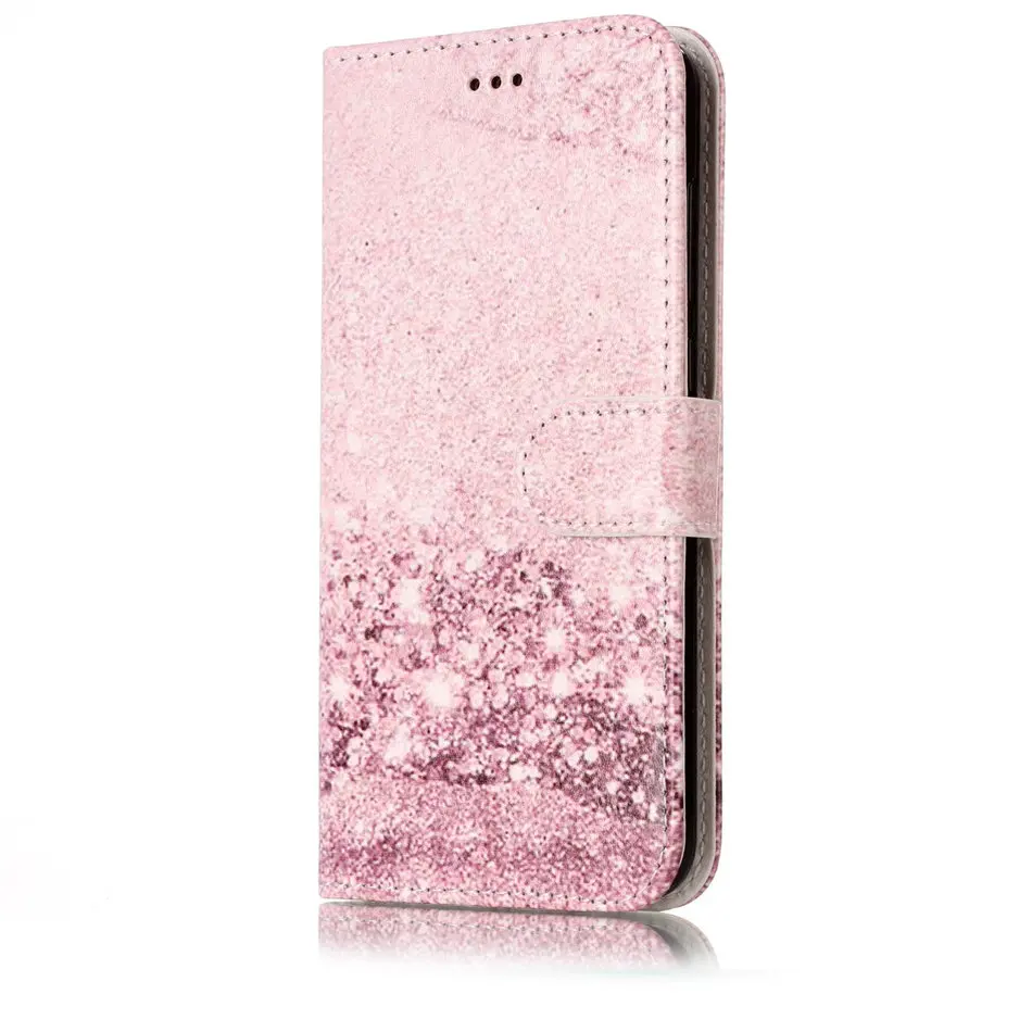 Rose Gold Кожаный чехол-бумажник для huawei mate 10 9 Pro P20 Plus P10 P8 P9 Lite Mini Y9 Honor 7X Enjoy 7S Чехол-книжка P01G - Цвет: Rose Gold