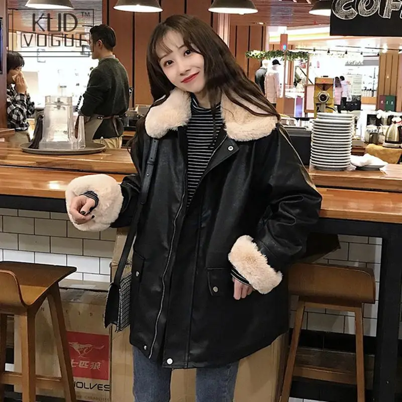 Осенне-зимняя винтажная куртка в стиле панк кожаная женская Байкерская