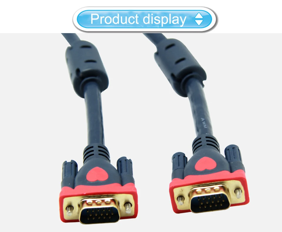 1080P VGA кабель Позолоченный разъем 1,5 м 3 м 5 м 10 м 15 м 20 м VGA к VGA кабель для компьютера проектор монитор экран