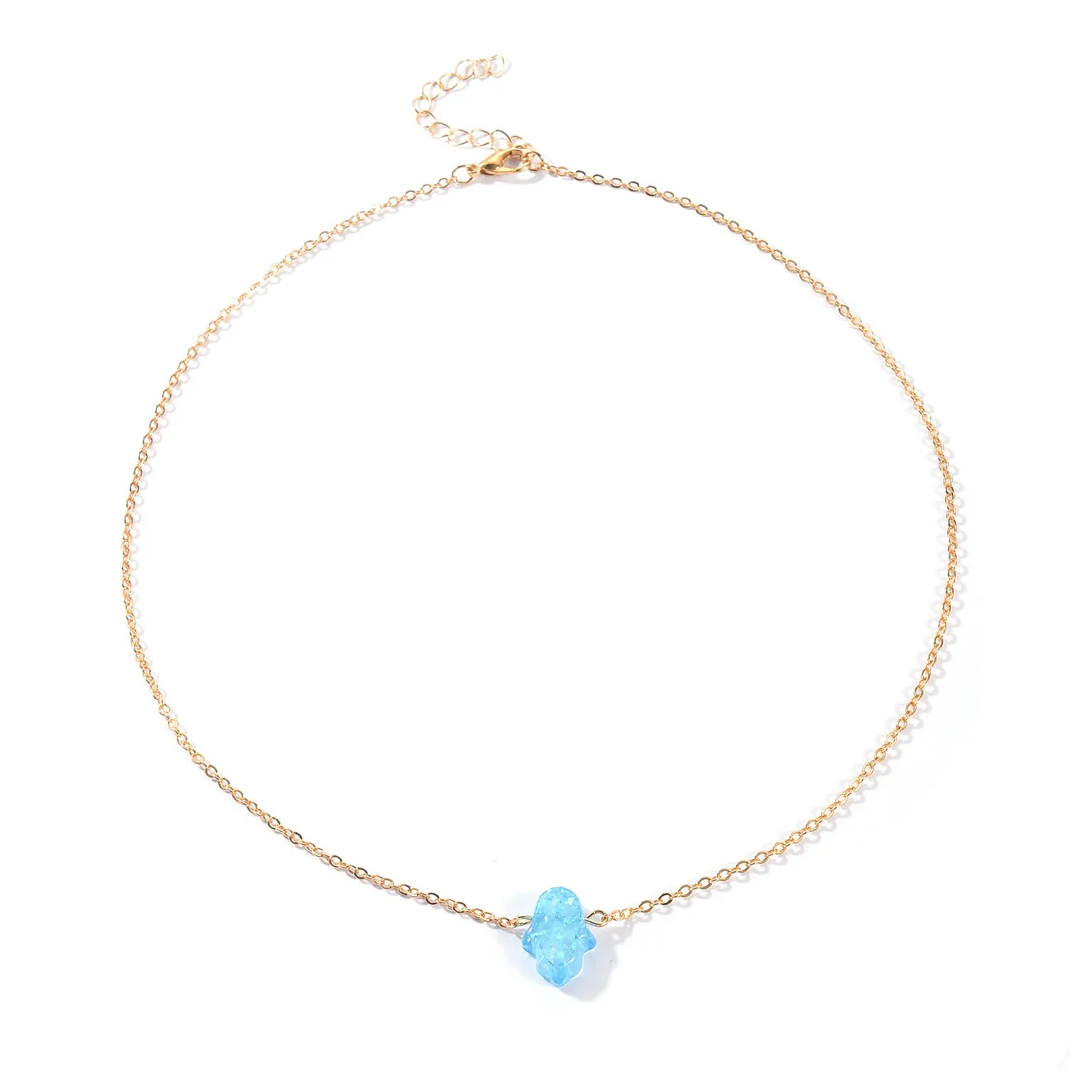 Цепочка с подвеской в форме ладони опалом XL1074 | Украшения и аксессуары