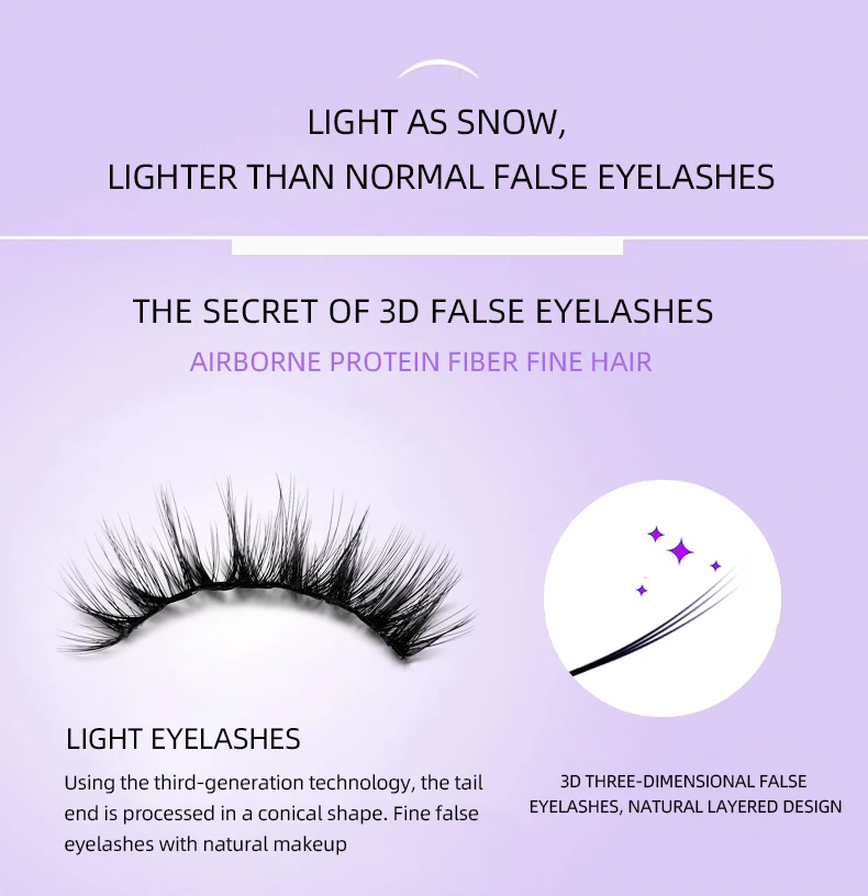 3D густые натуральные Поддельные Клей для ресниц-Бесплатная None Магнитный