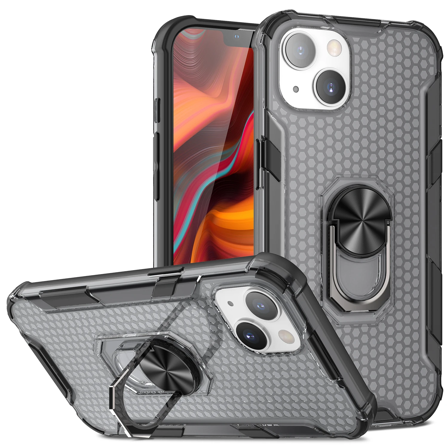 

Luxury Shockproof Transparent Phone Case For iPhone X XS XR SE 6 6S 11 12 13 Mini 7 8 Plus PRO MAX 2020 Stand Protection Cover