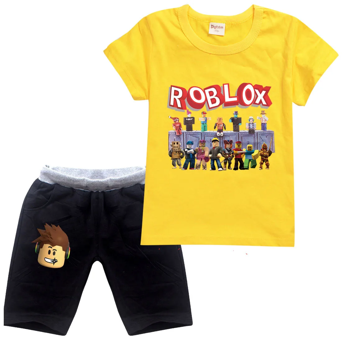 Детский классический Пижамный костюм для мальчиков и девочек летние хлопковые