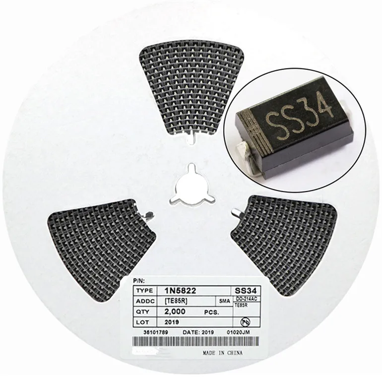 

2000PCS SMA Rectifier diode M1 M4 M7 SS12 SS14 SS16 SS24 SS34 SS36 SS110 SS210 SS210 US1M RS2M ES1D DO-214AC Schottky diodes