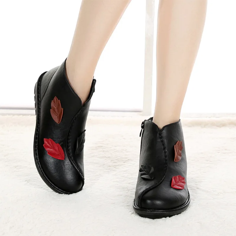 Зимние ботинки для мам из хлопка и бархата женские зимние на низком каблуке