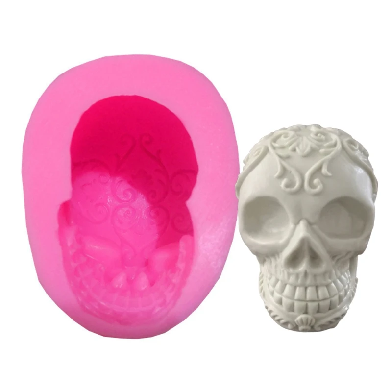 

3D Skull Decorations Epoxy Resin Mold Ornaments Casting Silicone Mould DIY Crafts Plaster Candle Making Tool