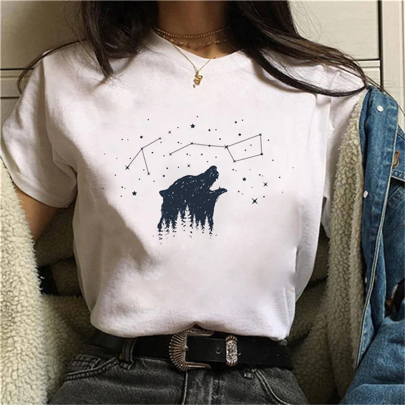 

Women Fashion Short Sleeved Casual Harajuku 90s Tshirt Female Streetwear Top T-Shirt Special Black and white Print t-Shirt