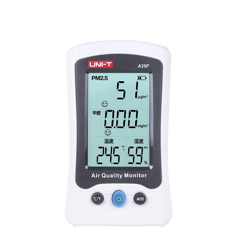 UNI-T A25F Air Quality Detector PM2.5 Monitor Meter Formaldehyde Laser Temperature Humidity Indoor Polymer Battery A25D | Инструменты