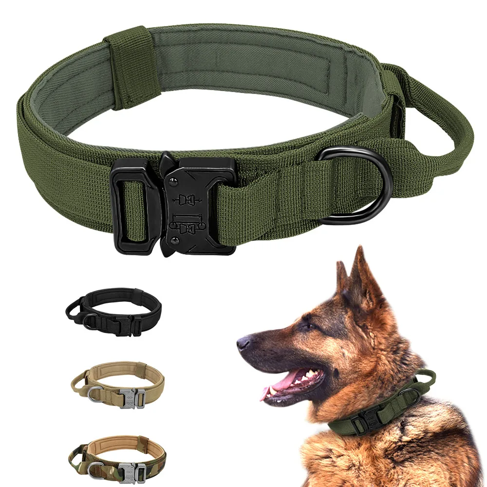 

Тактический ошейник для собак немецкий Шепард средний большой военный ошейник для прогулок тренировочный ошейник с контрольной ручкой акс...