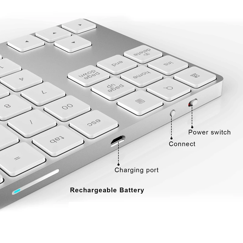 Bluetooth 3 0 Беспроводная цифровая клавиатура 34 клавиши для учета Теллер Windows IOS Mac OS