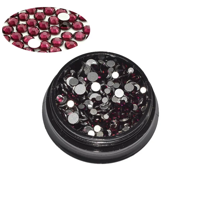 Стразы для ногтей стеклянные кристаллы с плоской задней стороной 350 шт. разные