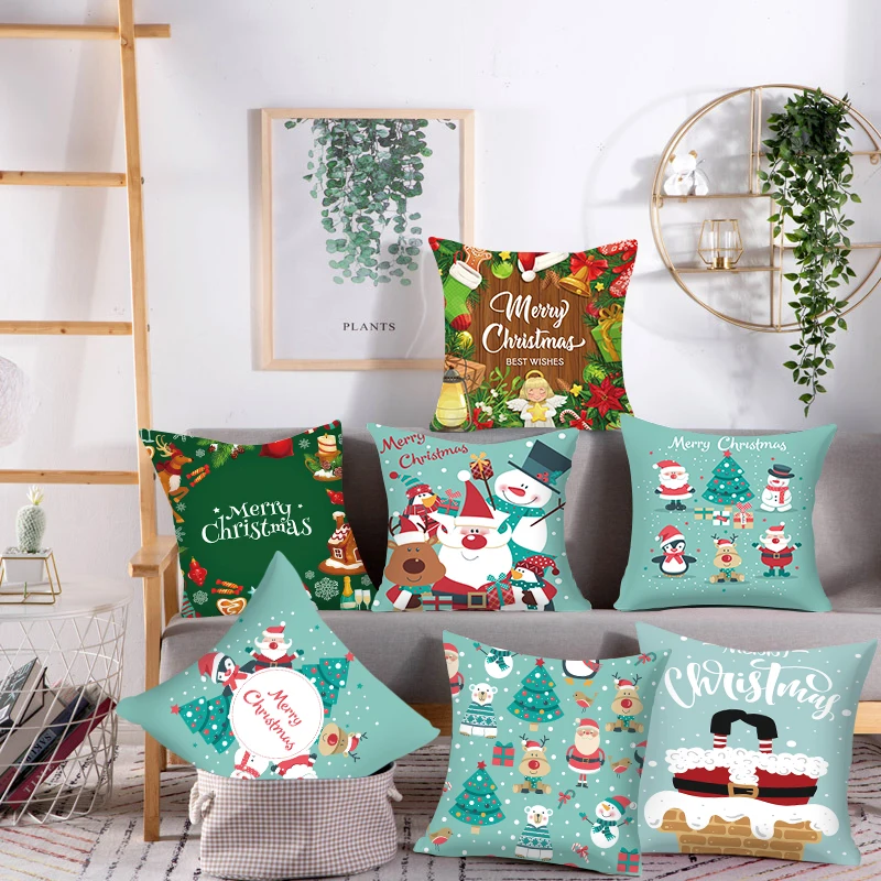 

Printing Pillows Decor Home Decorative Pillows Car Sofa Cushions Cover Bed Pillowcase Christmas Pillow Covers Decorative 45*45cm