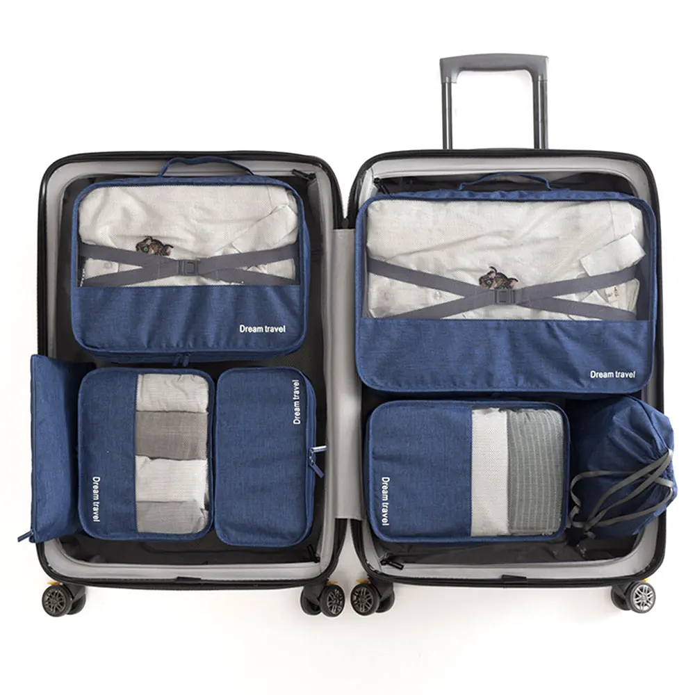 7 шт./компл. путешествия Чемодан Органайзер Одежда Набор для отделки сумка