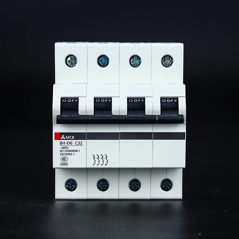 

Air switch BH-D6 miniature circuit breaker 4P 6A 10A 16A 20A 25A 32A 40A 50A 63A switch total open short circuit protection