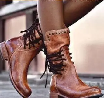 

43 1-3cm personalized round head stitching Knight boots, size
