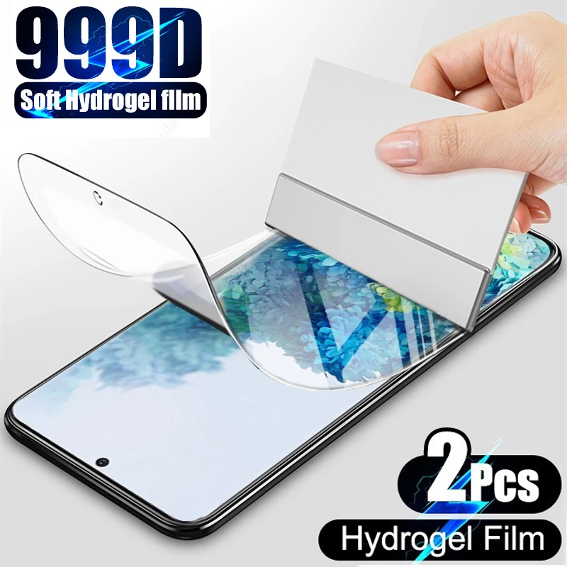 2Pcs Screen Protector For Samsung Galaxy S21 Ultra S20 FE S10 S9 S8 Plus S7 S6 Edge Hydrogel Film Note 20 10 Pro 8 9 Film Glass
