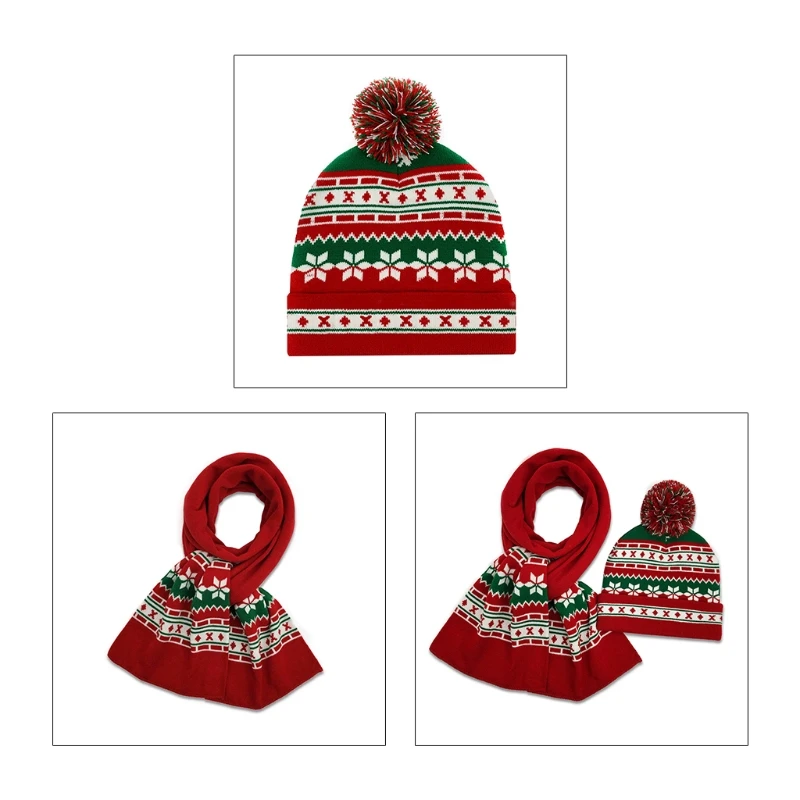 

Long Scarf Soft Warm Thick Cable Knited Cold Weather Winter Set Christmas