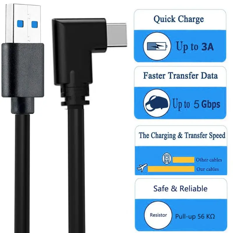 

5m USB 3.0 to Type C Data Charging Cable for O culus Quest Link VR Cellphone