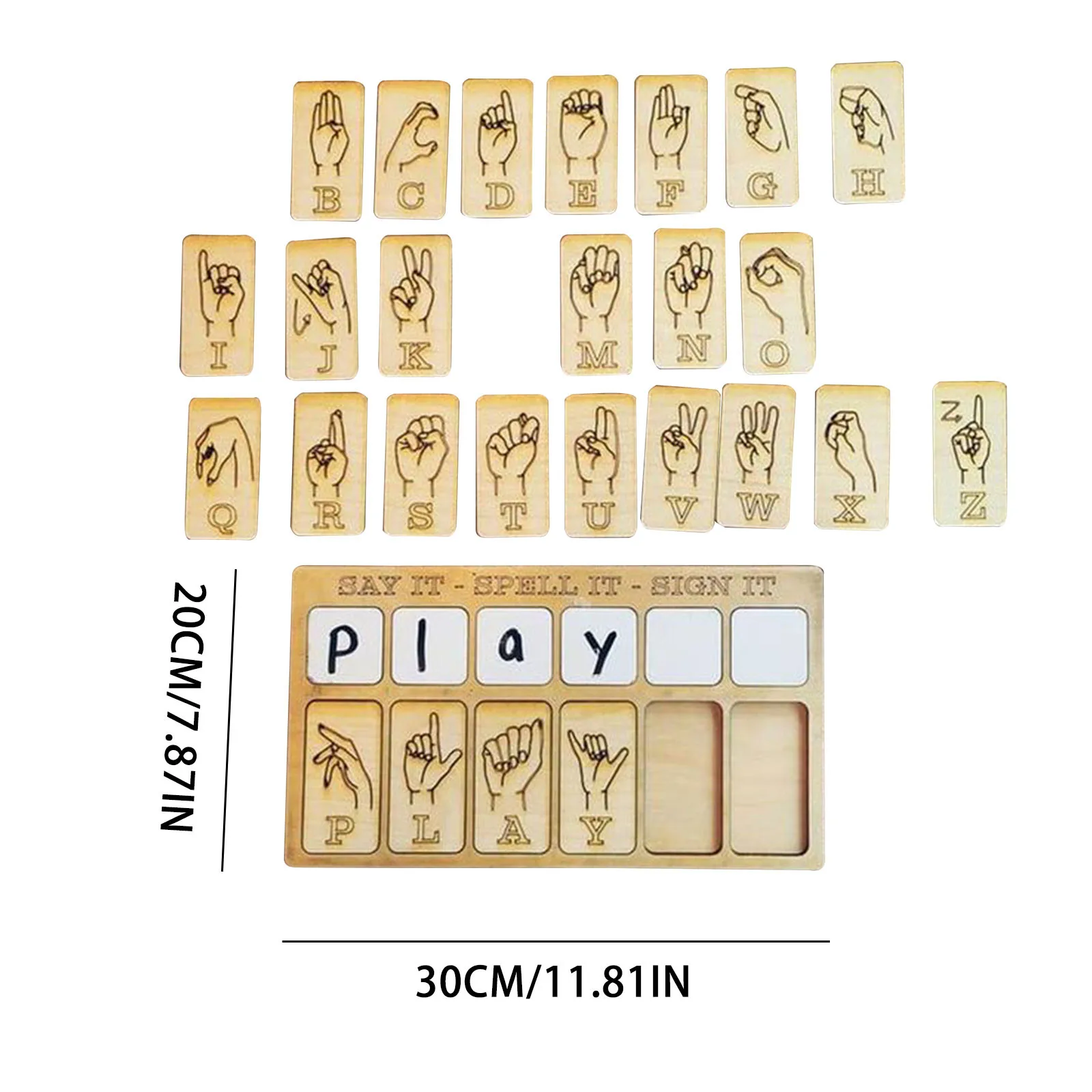 

Sign Language Puzzle Board Letter Sign Language Learning Board Wooden Children Puzzle Games Party Interactive Education Toys