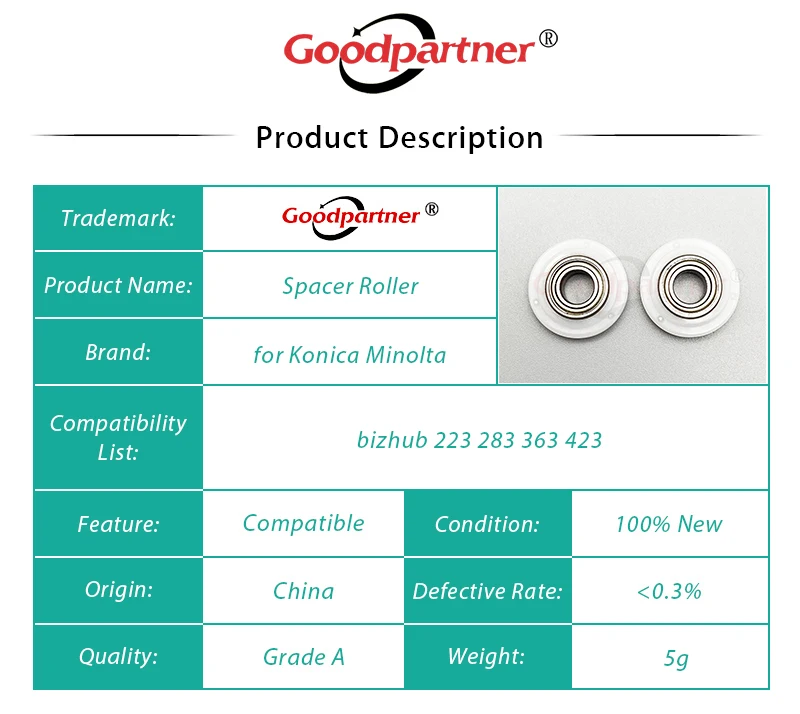 10X A1UD371700 A1UD371800 4068371900 A1UDR90100 Spacer ролик для Konica Minolta тонер bizhub 223 283 363 423|konica minolta|roller