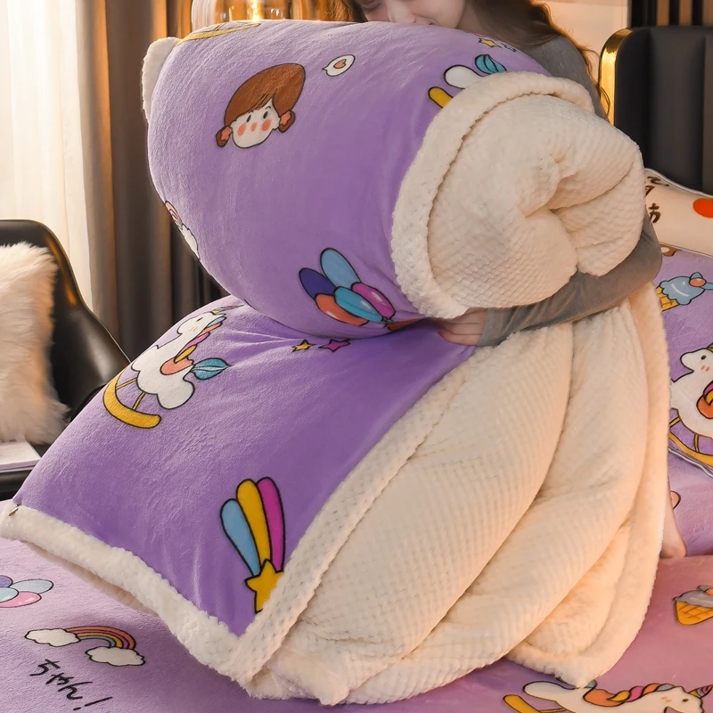 Зимнее одеяло с двойным пододеяльником домашний текстиль фланелевое покрывало 1