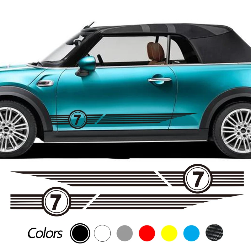 

Автомобильный кузов, боковая юбка, полосы, наклейка, дверь для MINI Cooper S One R53 R55 R56 F56 F57 F60, автомобильные виниловые аксессуары, 2 шт.