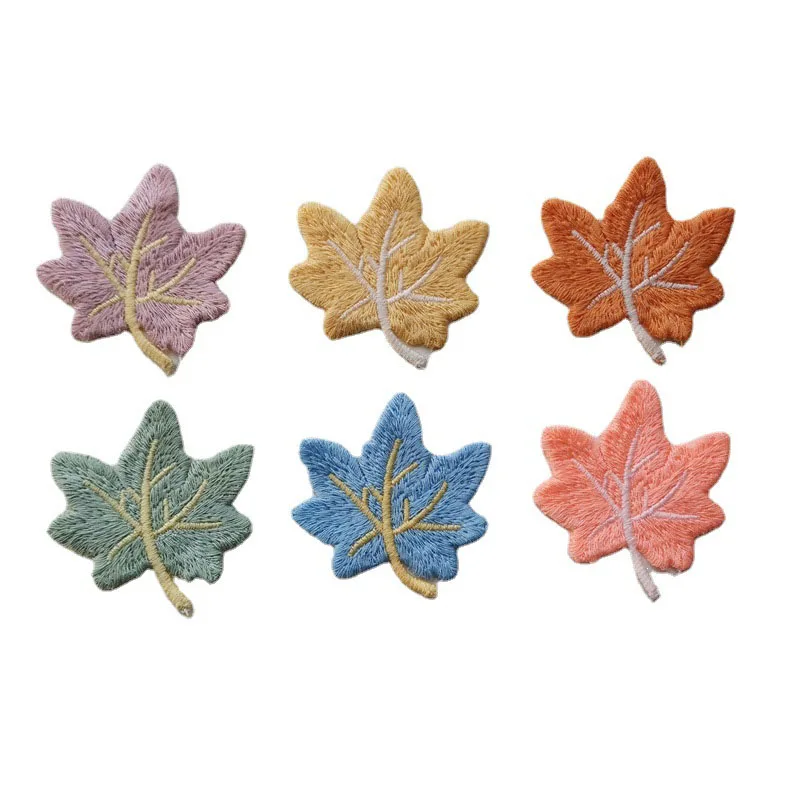 

Аппликация с кленовыми листьями для вышивки, 24 шт./лот, 6,5*6 см