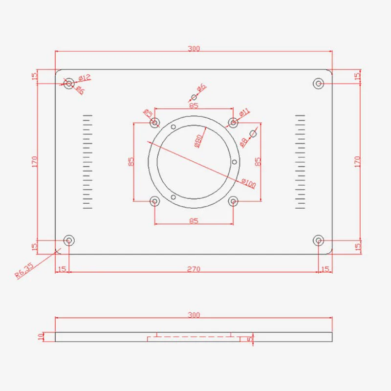 

universal Aluminum Router Table Insert Plate 200x300x8mm With Cover For Woodworking Engraving Machine Woodworking DIY