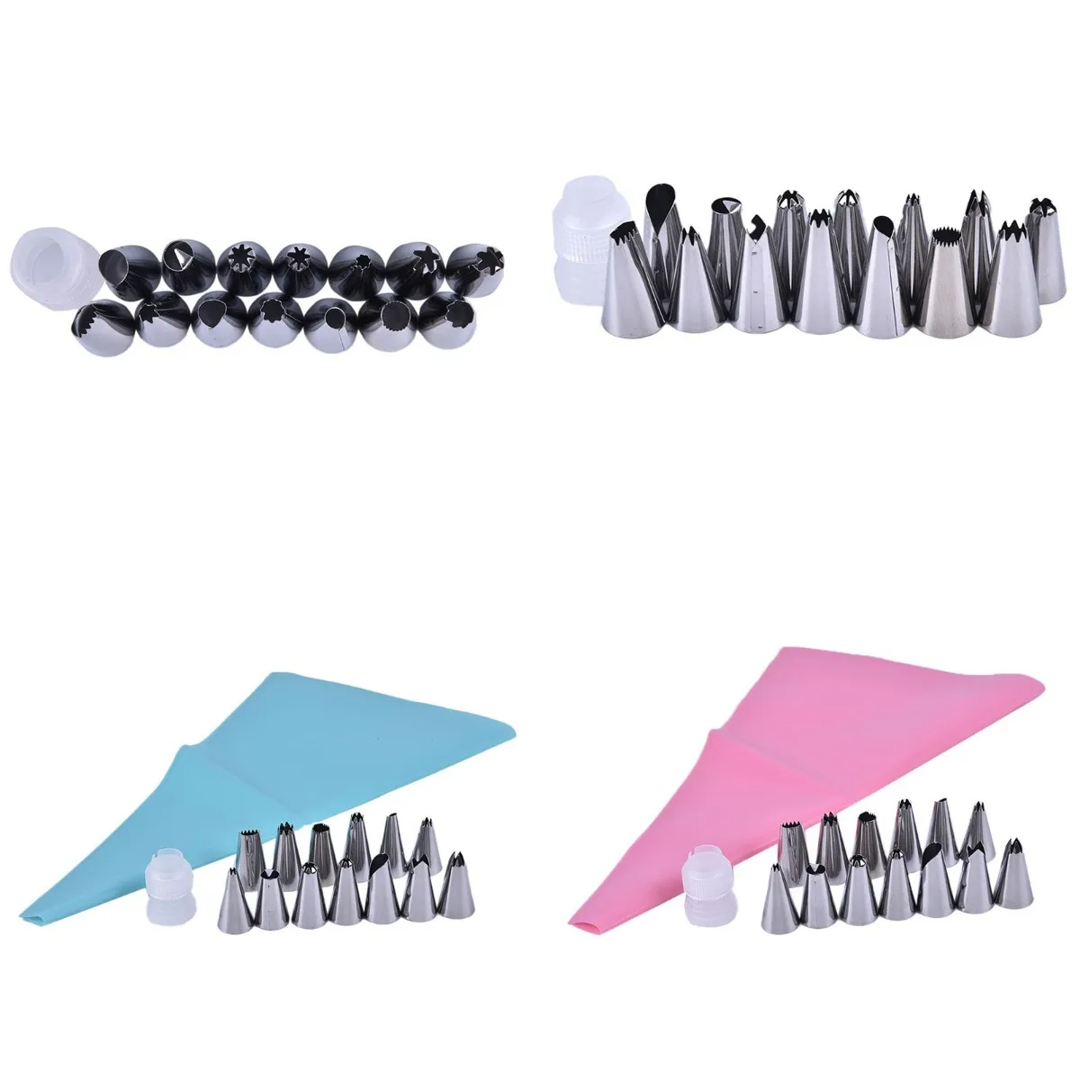 

1set Silicone Kitchen Accessories Icing Piping Cream Pastry Bag Stainless Steel Nozzle Sets DIY Cake Decorating 30*17.5cm