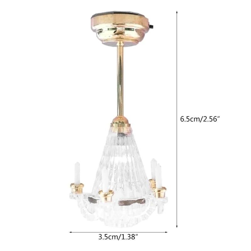 

1:12 Dollhouse Miniaturescale Ceiling Light Candles LED Lamp Battery/Button Battery Operated Decorative Accessories