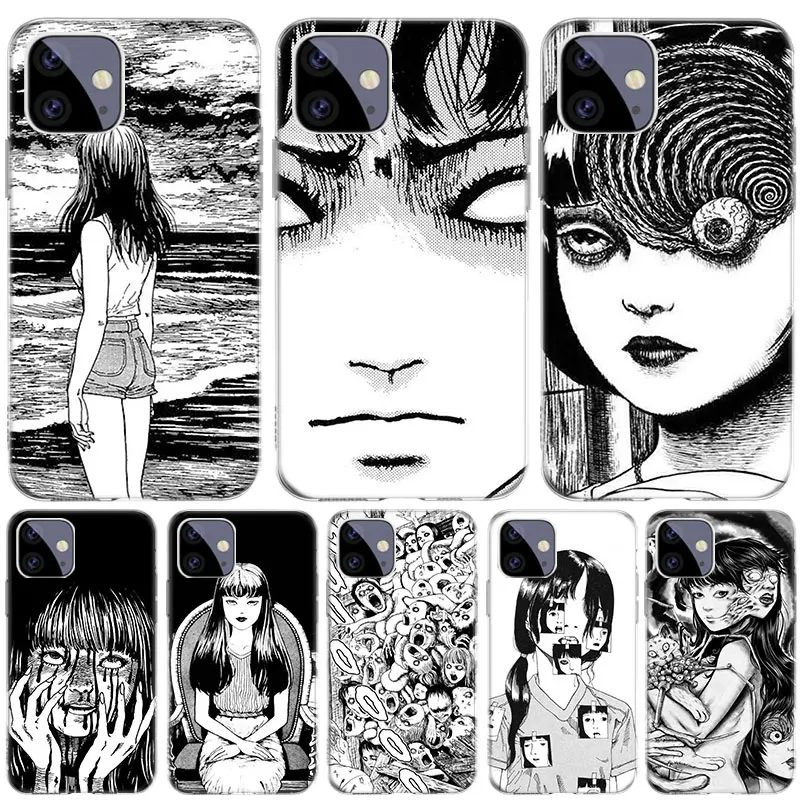 

Junji Ito Tees Horror Case for Apple iPhone 13 12 11 Pro SE 2020 X XR XS Max 7 8 6 6S Plus 5 5S Silicone Phone Cover Coque