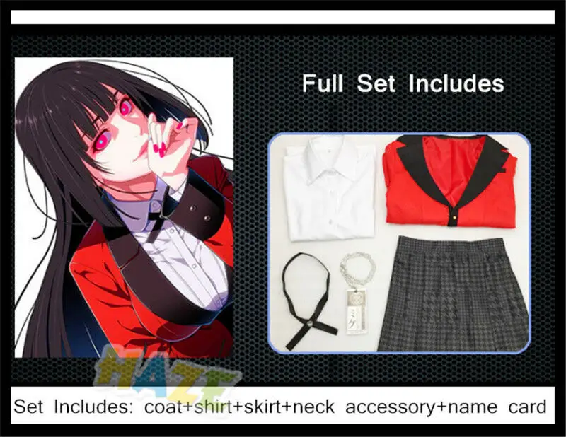 Аниме Kakegurui Gambler Yumeko Jabami Mary Saotome Косплей Костюм женский |