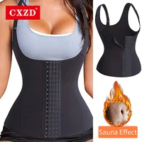 cxzd 2021 new women waist cinchers postpartum control underbust corset shaper body building front buckle 4 breasted corset vest