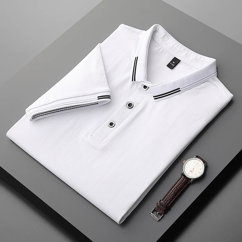 

Men T-Shirt Polo Short Sleeve Shirts Cotton Mens Clothing Top Polos Menswear Golf Jerseys Hot Sell Smart Casual Solid Shirt
