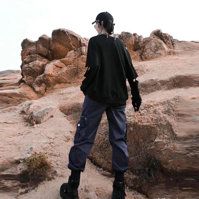 Брюки-карго XITAO тонкие свободные брюки-карго с карманами в стиле сафари